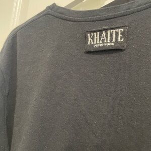 KHAITE black cotton tshirt